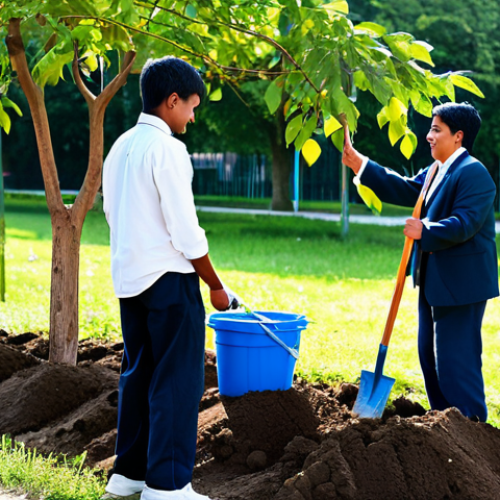 Home 11 A diverse group of adults and youth, fully clothed in modest, appropriate attire, are actively engaged in a community project, such as planting trees or distributing aid supplies in a clean, well-organized setting. The scene is bright and optimistic, showcasing genuine expressions of cooperation, empathy, and shared purpose among individuals from various backgrounds. The environment is well-lit, possibly outdoors in a park or a community center. safe for work, appropriate content, fully clothed, family-friendly, perfect anatomy, correct proportions, natural pose, well-formed hands, proper finger count, natural body proportions, professional photography, high quality.
